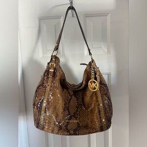 Michael Kors Wheat Python Shoulder Bag